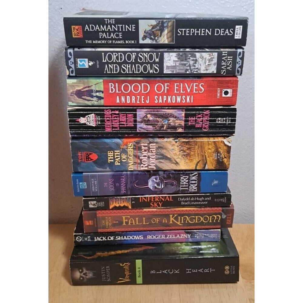 10 Various Fantasy Paperback Books, Sarah Ash, Robert Jordan, Stephen Deas